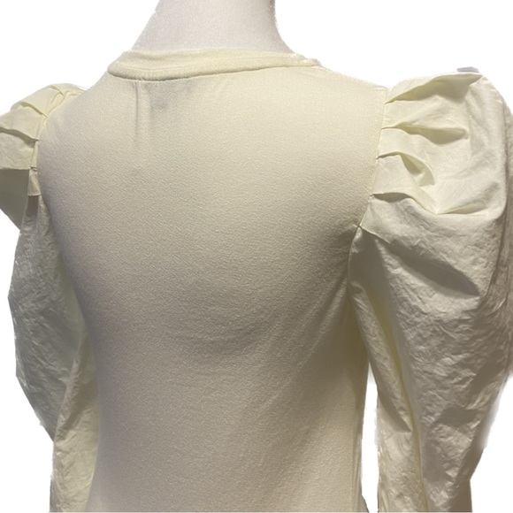 Skies are Blue Puff Sleeve Blouse Cream Crew Neck Size XS NWT - Picture 12 of 16